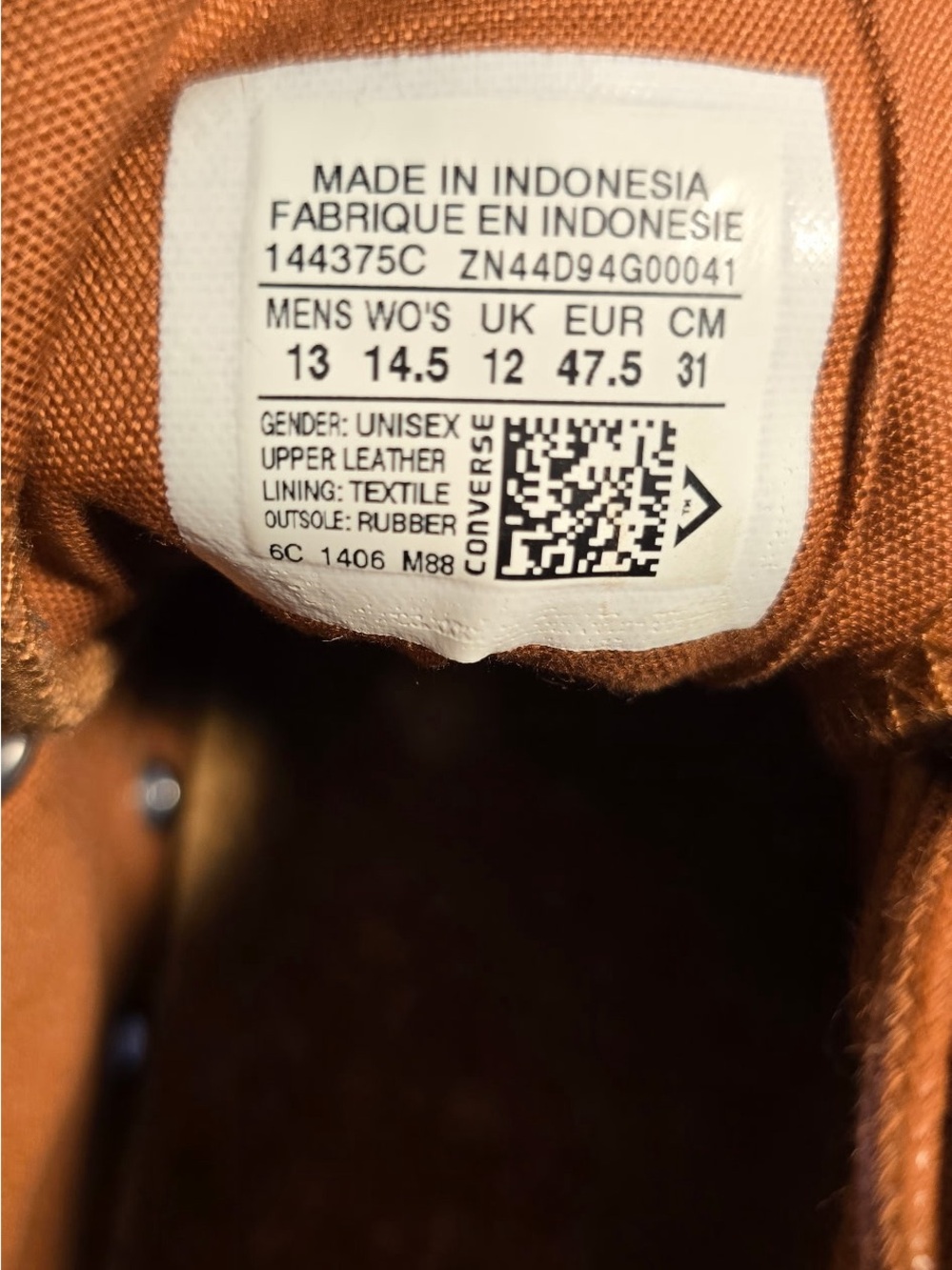 Jack Purcell Converse Men’s Tan/Brown High-Top Leather Boots - Picture 7 of 7